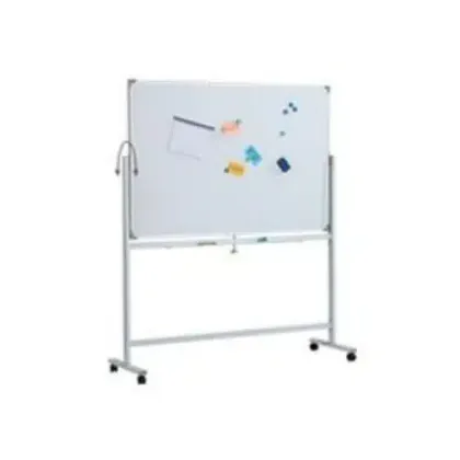 WHITEBOARD MAGNETIC ALUMINIUM FRAME 90X120 W/WHEELS WBSA0912