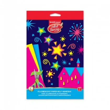 ERICHKRAUSE ArtBerry Fluorescent paper self-adhesive B5 7 Sheets 7 Colours 44997