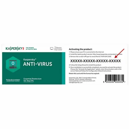 KASPERSKY STANDARD ANTIVIRUS 1 YEAR - 5 PCS  SCRATCH CARD