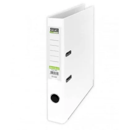 SKAG PREMIUM BOX FILE A4 PVC 4CM NARROW WHITE 4/32