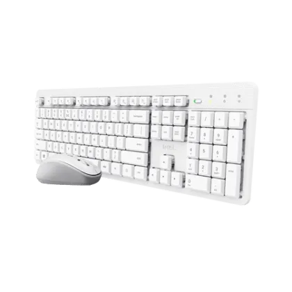 TRUST WIRELESS SILENT KEYBOARD &amp; MOUSE ODY II UK WHITE 25469