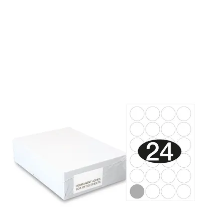Smart Labels (Diam.40) 24 labels White/500sh