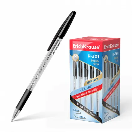 ERICHKRAUSE BALLPOINT PEN R-301 CLASSIC STICK&amp;GRIP 1.0 BLACK 39528