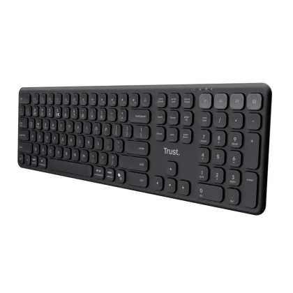 TRUST MULTIDEVICE WIRELESS &amp; BLUETOOTH KEYBOARD WITH SLIM KEYS US BLACK 25511