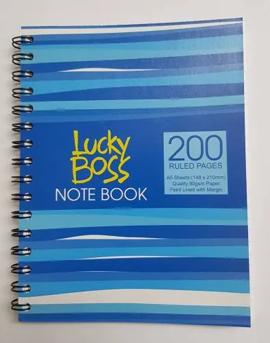 LUCKY BOSS SPIRAL NOTE BOOK A5 LB003 (200 SHEETS)