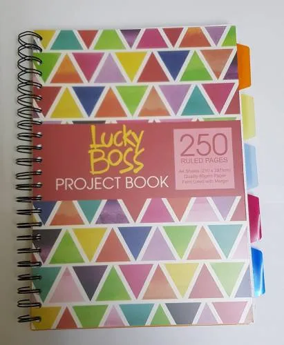 LUCKY BOSS SPIRAL PROJECT BOOK A4 5-SUBJECT LB002 (250 SHEETS)