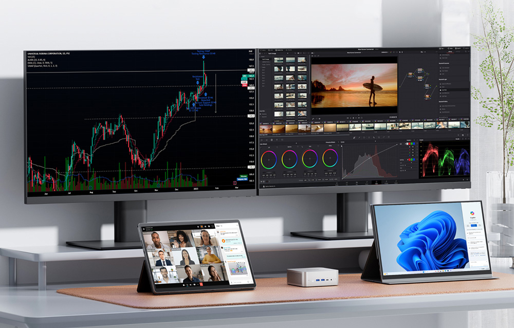 Capable of connecting 4 monitors and GPU expansion