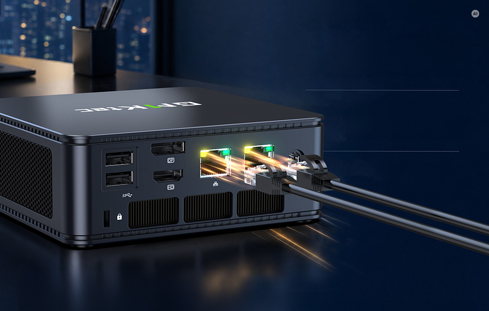 A rich set of ports and three screens