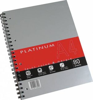 PLATINUM COLLINS A4 SPIRAL BOOK 80SHEETS CPFM-4-80