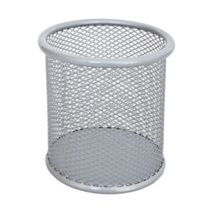 TTO METAL PEN CUP HOLDER ROUND 404846 SILVER