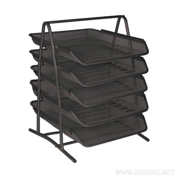 TTO METAL 5-TIER LETTER TRAY BLACK 408285
