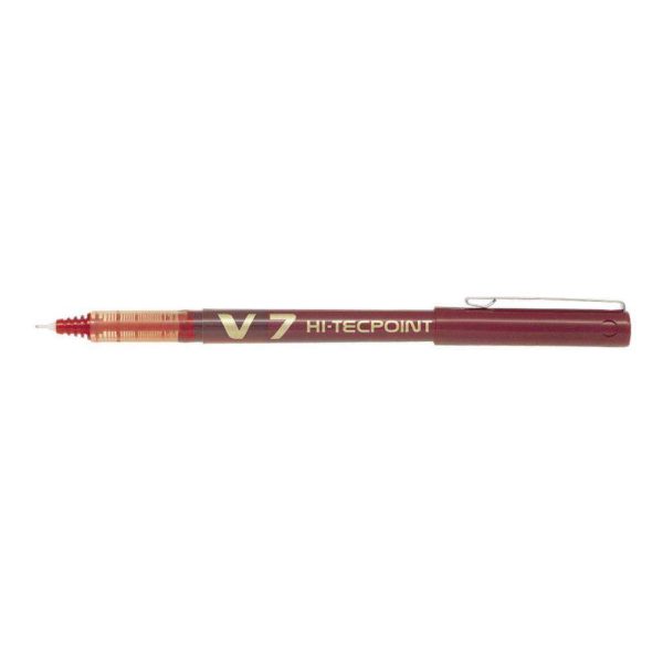 PILOT PEN V7 HI-TECPOINT FINE 0.7MM RED BX-V7-R
