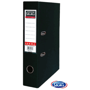 SKAG PREMIUM BOX FILE F/SC PVC 8CM WIDE BLACK 8/34