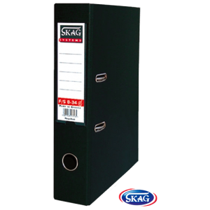 SKAG PREMIUM BOX FILE F/SC PVC 8CM WIDE BLACK 8/34