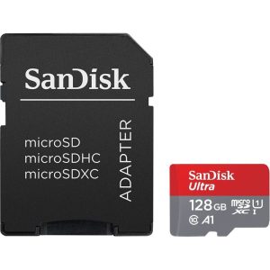 SANDISK Ultra microSDXC 128GB + SD Adapter  140MB/s A1 Class