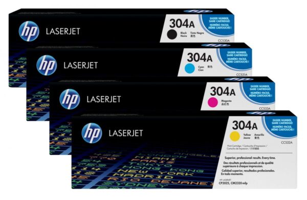 HP CC530A ORIGINAL SET OF 4 TONERS 304A