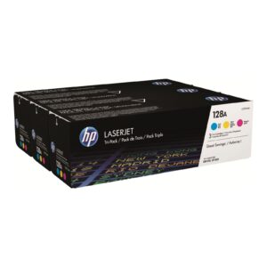 HP CE321A/CE322A/CE323A ORIGINAL TONERS C/Y/M TRI-PACK 128A