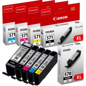 CANON CLI571 XL ORIGINAL SET OF 5 INKS