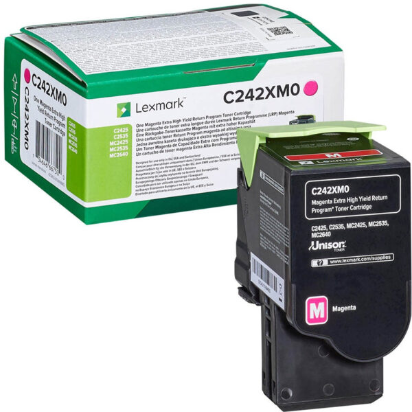 LEXMARK C242XM0 ORIGINAL H/Y TONER MAGENTA 3500 Page yield