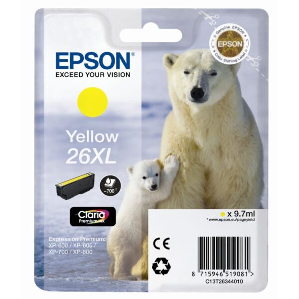 EPSON T26XL T2634 ORIGINAL XL YELLOW INK