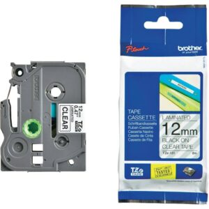 BROTHER 12MM BLACK ON CLEAR 8M P-TOUCH TAPE