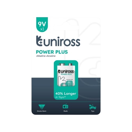 Uniross Alkaline PP3 9V Power Plus Battery (1pc)