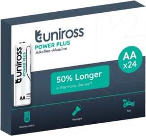 Uniross Alkaline AA Power Plus Box of 24 Pcs